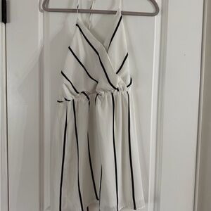 Lulu's White Dress with Black Stripes